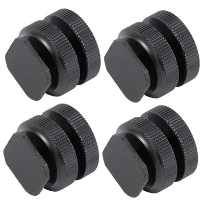 ETHZZLE 4pcs Aluminum Alloy Hot Shoe Mount Adapter for Flash Holder and Microphone Cold Shoe Mount for DSLR and Camcorder Tripod Accessory for Video Lighting