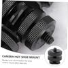 ETHZZLE 4pcs Aluminum Alloy Hot Shoe Mount Adapter for Flash Holder and Microphone Cold Shoe Mount for DSLR and Camcorder Tripod Accessory for Video Lighting view 3