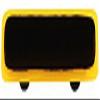 212 Main Sunflower Yellow Border with Black Rectangle Glass Cabinet Pull - Black Post view 1