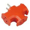212 Main Master Electrician Heavy Duty 3 Outlet Adapter - Orange (Pack of 24) view 1
