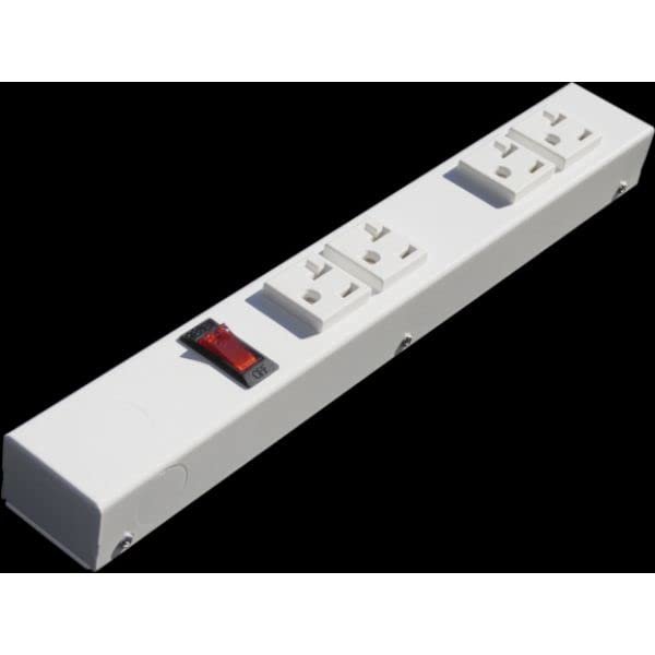 212 Main 12 inches 20A 4 Outlets Hardwired Power Strip with Switch
