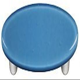 212 Main Egyptian Blue Oval Glass Cabinet Pull - Aluminum Post