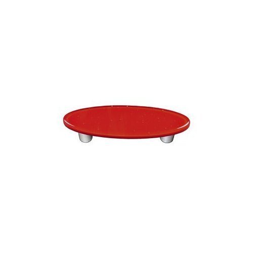 212 Main Glass Cabinet Pull - Brick Red Oval - Black Post