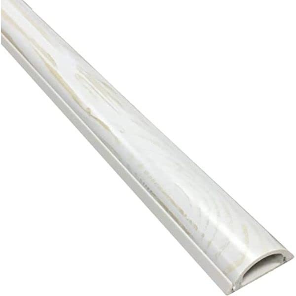 36 in. Cable Shield Cord Cover with Adhesive Backing White Wood
