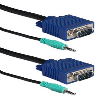 100 ft. Premium Tri-Shield VGA HD15 & 3.5mm Stereo Male to Male Combo Cable