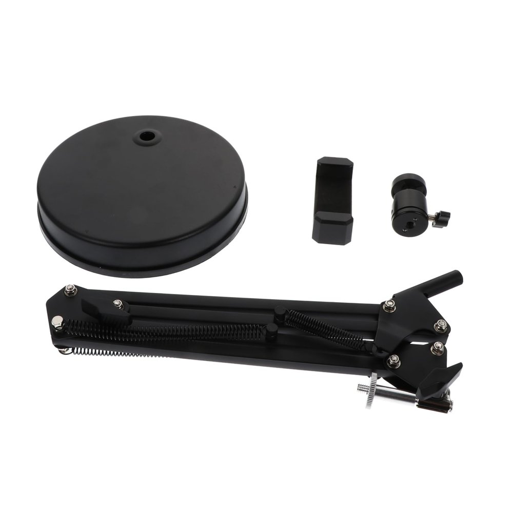 OSALADI 1set Iron Webcam Holder Scissor Arm Stand for Live Streaming and Recording Compatible Mounts Includes Phone Clip for Devices up