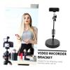 OSALADI 1set Iron Webcam Holder Scissor Arm Stand for Live Streaming and Recording Compatible Mounts Includes Phone Clip for Devices up view 3