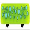 212 Main Reactive Clear Spring Green Rectangle Glass Cabinet Pull - Aluminum Post view 1