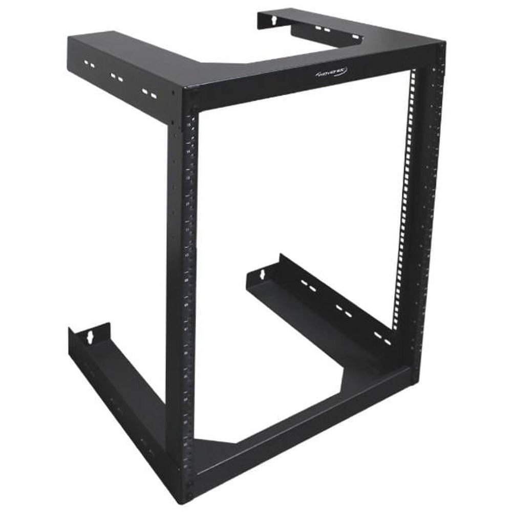 15U Wall Mount 18 in. Deep Open Frame Server Room Rack for 19 in. Network Data Computer Equipment Black
