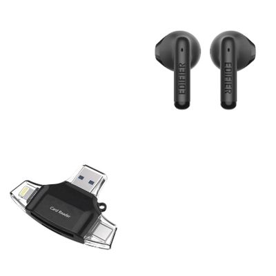 BoxWave Smart Gadget Compatible with Edifier W100T - AllReader SD Card Reader, microSD Card Reader SD Compact USB - Jet Black