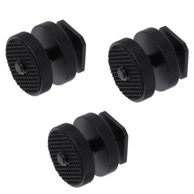 OSALADI 3pcs Dual Layer Cold Shoe Mount Adapter Screw Flash Bracket for DSLR Camera Versatile Photography Accessory for Light Stand and Microphone Use