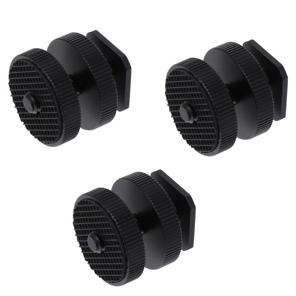 OSALADI 3pcs Dual Layer Cold Shoe Mount Adapter Screw Flash Bracket for DSLR Camera Versatile Photography Accessory for Light Stand and Microphone Use