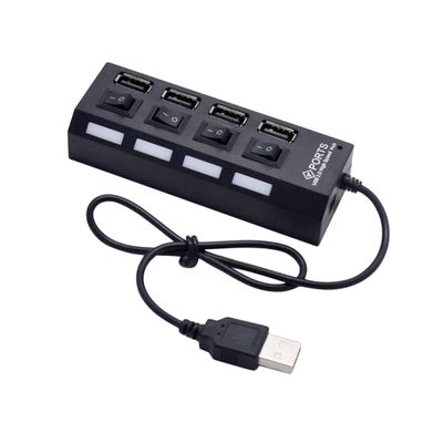 OSALADI USB Hub Port Splitter Individual Off Compact USB Divider for Laptop Computer and Travel Lightweight Design Black