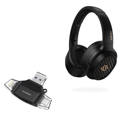 BoxWave Smart Gadget Compatible with Edifier STAX Spirit S3 - AllReader SD Card Reader, microSD Card Reader SD Compact USB - Jet Black