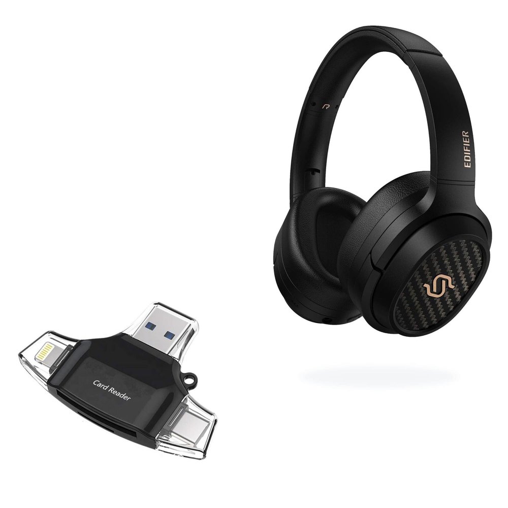 BoxWave Smart Gadget Compatible with Edifier STAX Spirit S3 - AllReader SD Card Reader, microSD Card Reader SD Compact USB - Jet Black