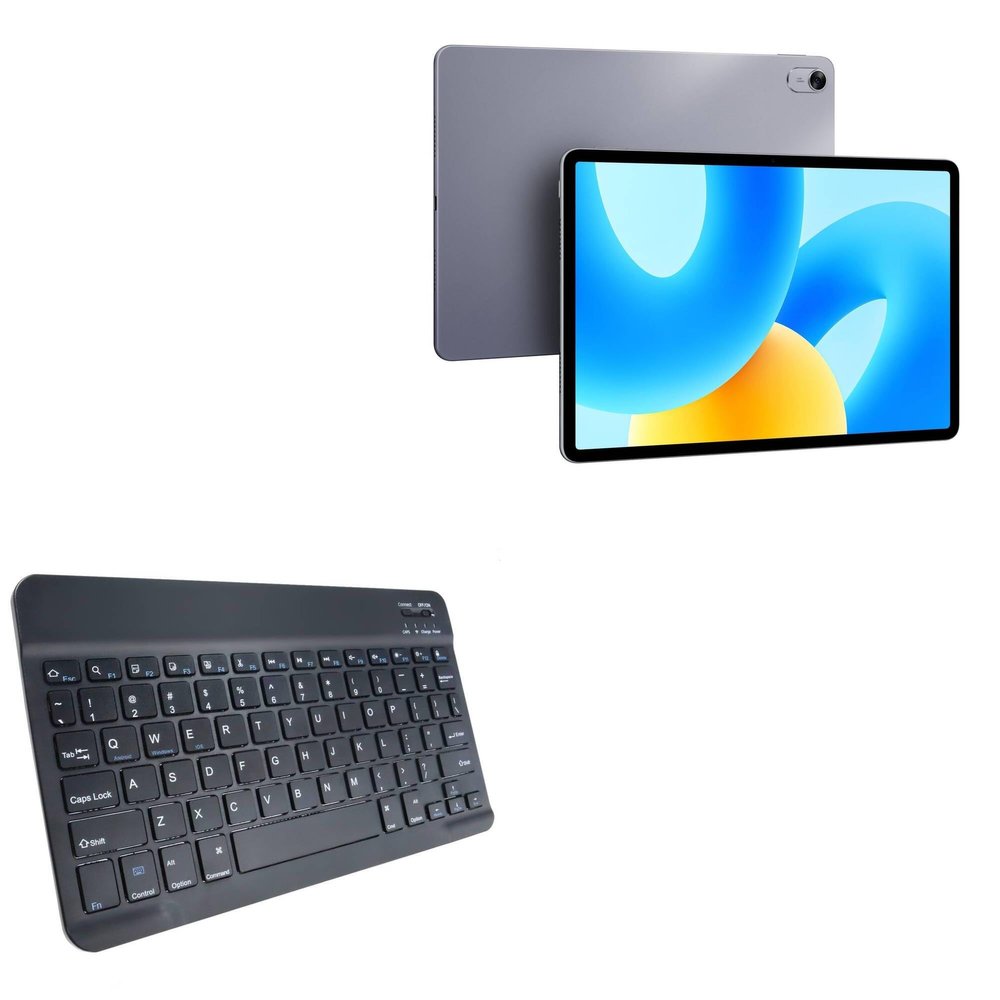 BoxWave Keyboard Compatible With Huawei MatePad 11.5 - SlimKeys Bluetooth Keyboard, Portable Thin with Chiclet-Style Keys - Jet Black