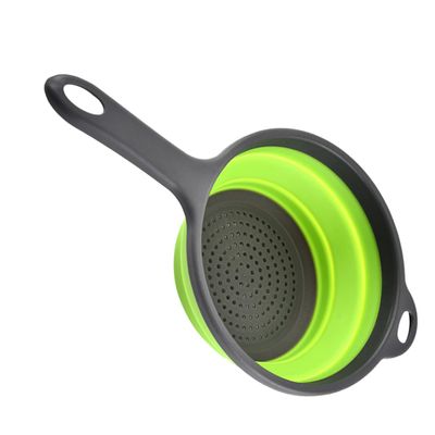 LABRIMP 1pc Collapsible Kitchen Drain Basket Multi-functional Fruit Vegetable Washing Strainer Handle Foldable Easy Kitchen Storage and Organization
