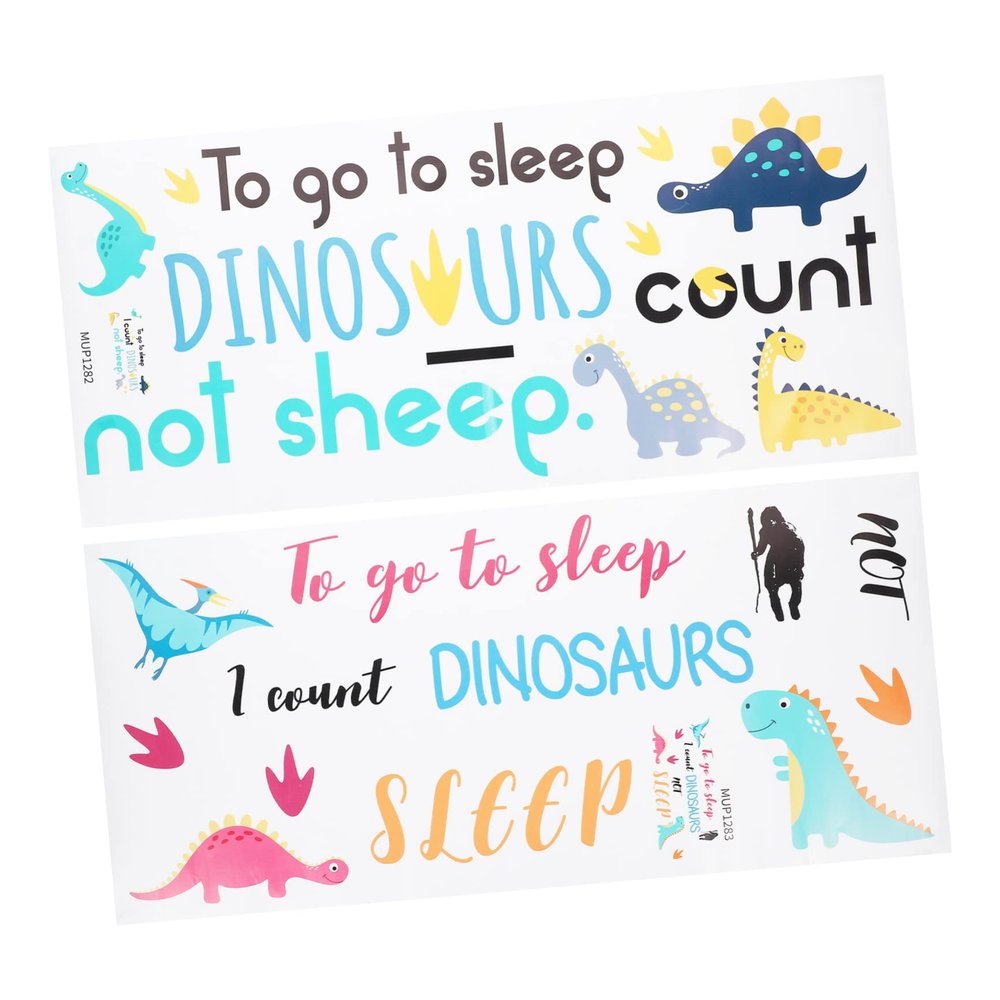 Zerodeko Dinosaur Design Wall Stickers 2 Sheets Removable Decal for Children's Bedroom Decor