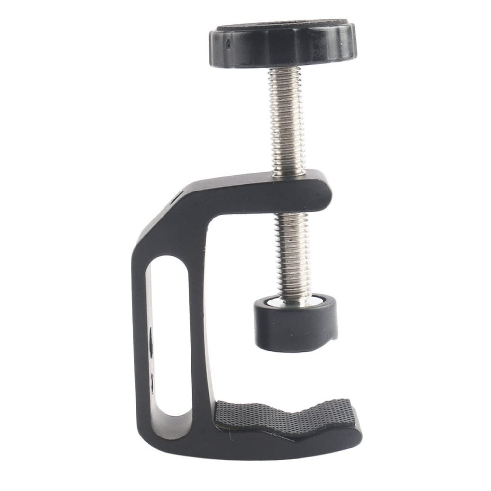 ETHZZLE Camera c Clamp Desktop Mount Clip for DSLR Led and Tripod Easy to Install Durable Alloy Holder for Photographers and Lighting Engineers Black Small