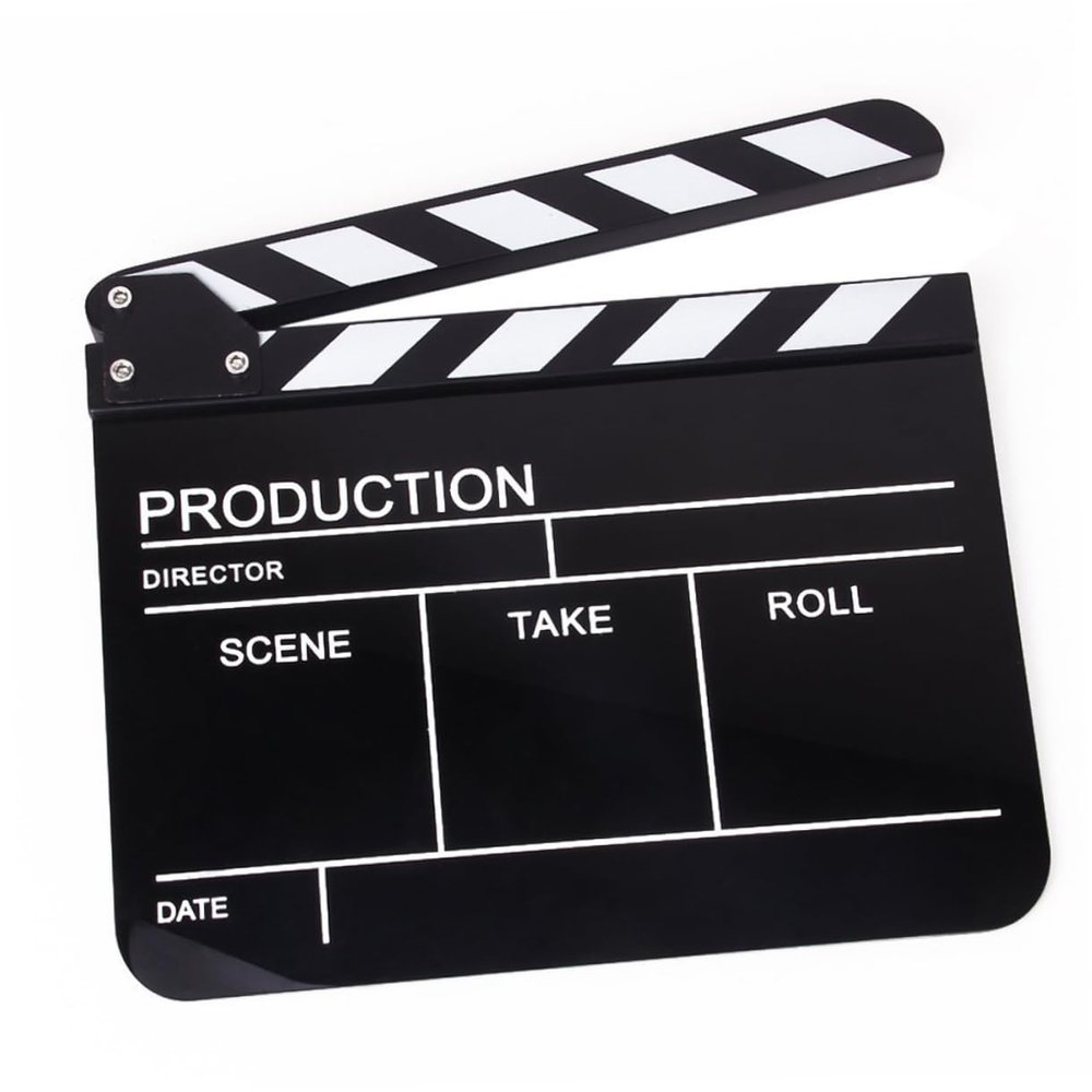 LALAFINA Acrylic Clapper Board for Film/tv Professional English Version 30x22.2cm Movie Clap-Stick