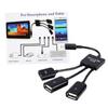 OSALADI 3-in-1 Micro USB Hub Adapter OTG Cable Fast Data Transfer TPE Mice Keyboards view 3