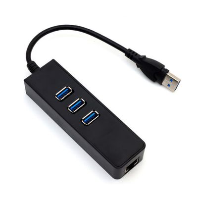 OSALADI USB to Ethernet Adapter with Gigabit LAN Port USB Hub for Desktop and Laptop Compatible with Windows Xp Black High-Speed Easy Installation