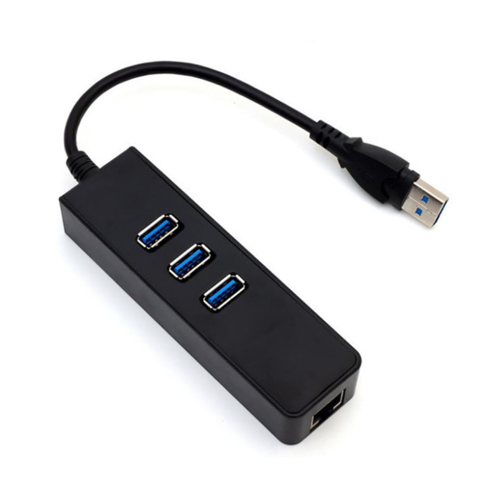 OSALADI USB to Ethernet Adapter with Gigabit LAN Port USB Hub for Desktop and Laptop Compatible with Windows Xp Black High-Speed Easy Installation