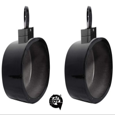 Rockville MAC69B Bundle: (2) 6x9 in Aluminum Wakeboard Tower Speaker Pod Enclosures, (2) MAC360B 360-Degree Swivel Tower Surface Mount Clamps, 4-Items