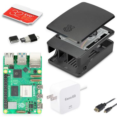 CanaKit Raspberry Pi 5 Essentials Starter Kit with Official Black Case (8GB RAM)