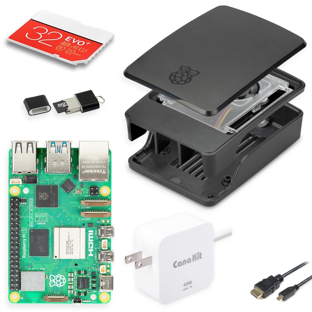 CanaKit Raspberry Pi 5 Essentials Starter Kit with Official Black Case (8GB RAM)