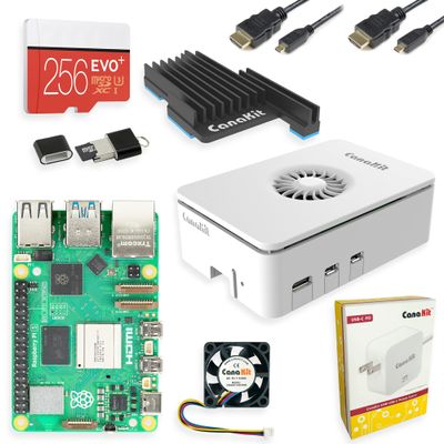CanaKit Raspberry Pi 5 Starter Kit MAX - Turbine White (256 GB Edition) (8GB RAM)
