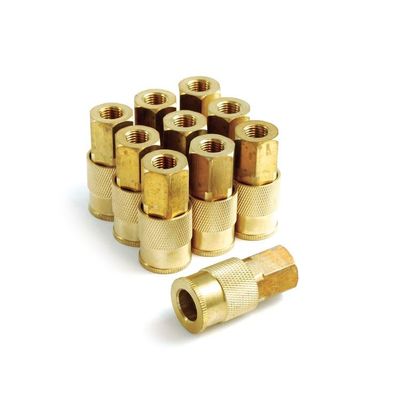 Industrial Coupler Brass 0.37 x 0.37 in. Male NPT - Pack of 10