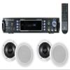 Rockville RPA60BT V2 Bundle: 1000W Peak USB Bluetooth 2-Ch Karaoke Amplifier Mixer, (2) Pair HC85 8" 700W Peak in-Ceiling Home Theater Speakers, 5-Items view 1