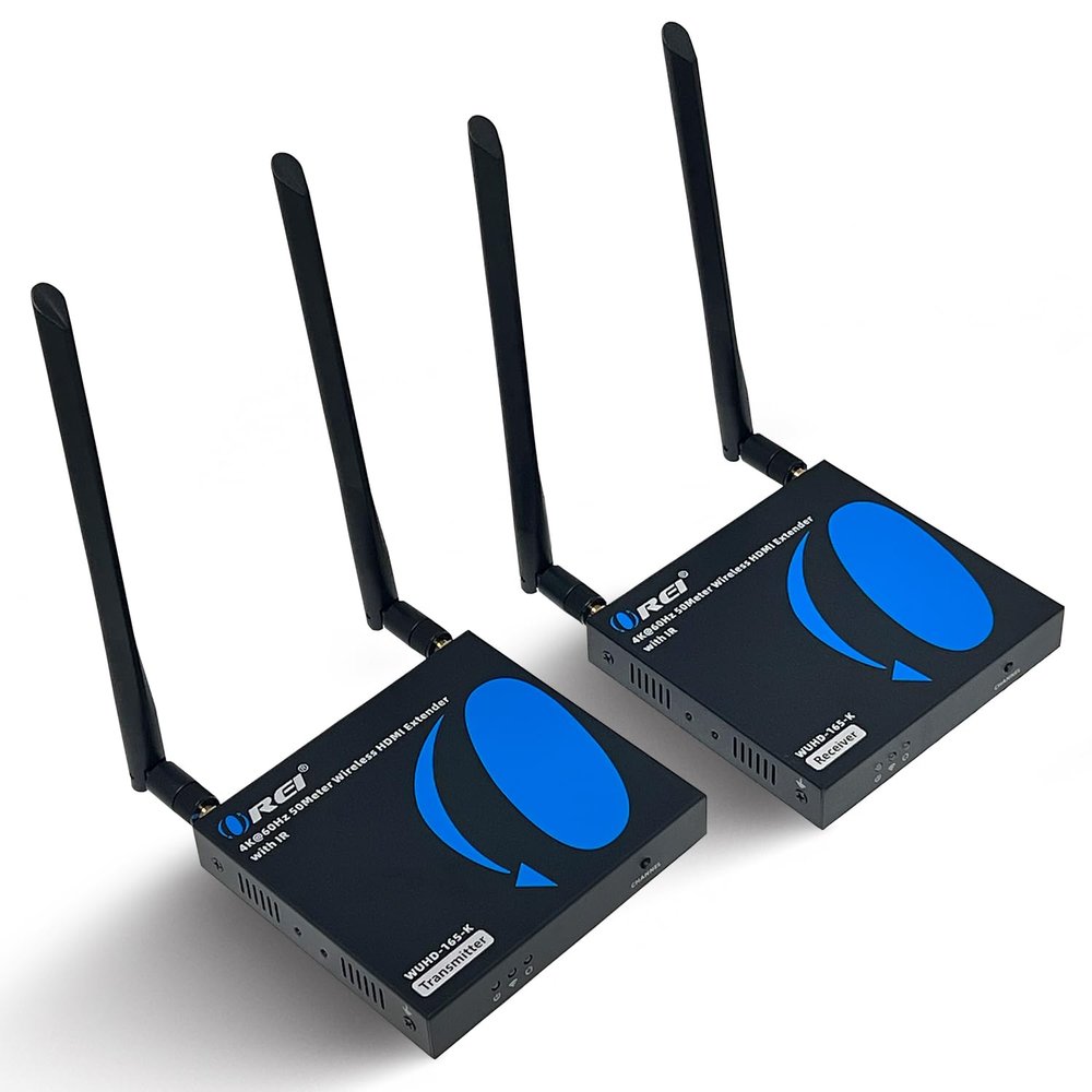 OREI Wireless HDMI Extender Transmitter & Receiver Dongle UtraHD 5.1-5.2 Ghz Up to 4K @ 60Hz - Upto 165 Feet - Perfect for Streaming from Laptop, PC, Cable, Netflix, YouTube, PS4 to HDTV/Projector