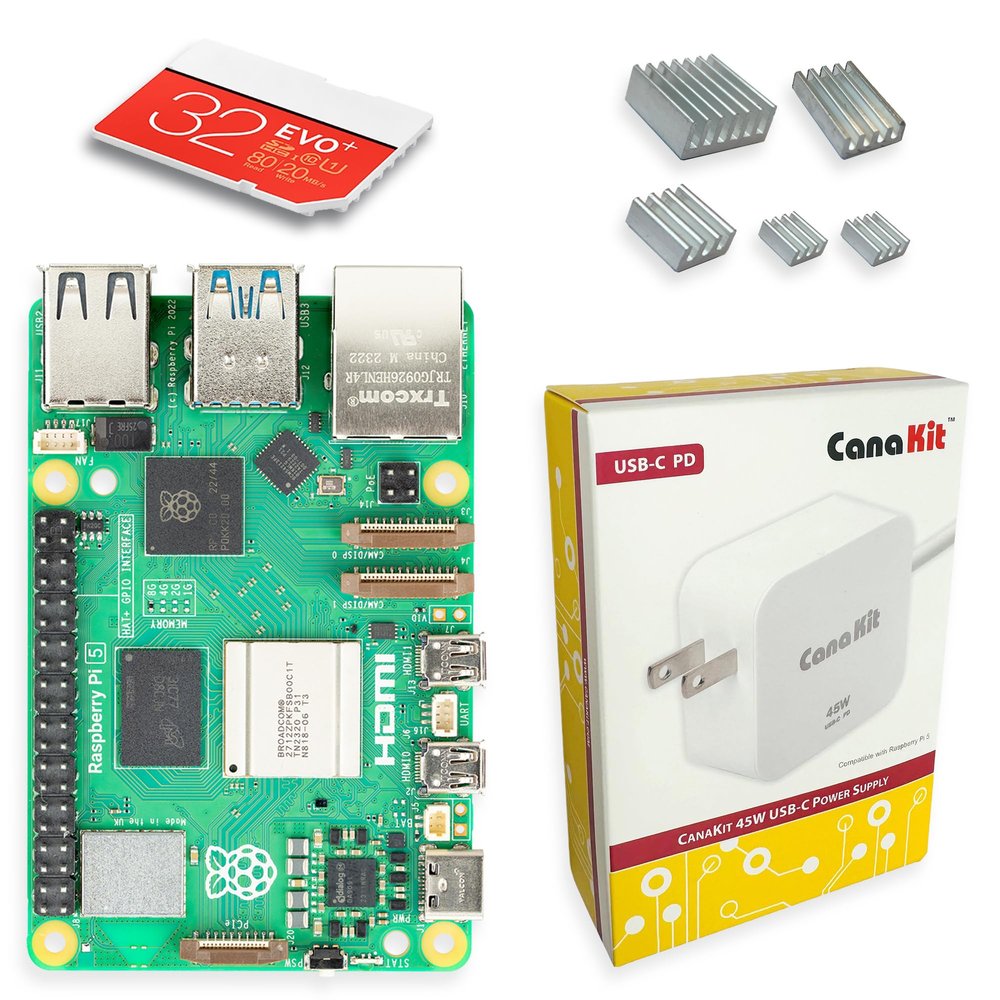 CanaKit Raspberry Pi 5 Basic Kit (8GB RAM | 32GB SD Card)