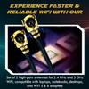 WiFi Antenna for PC, Laptop, Desktop & Motherboard | 2.4GHz/5GHz/6GHz | 4th Generation U.FL (Compatible with MHF4 and IPEX4) Connectors on M2 Wi-Fi Cards | 2-Pack 20cm (8in) view 2