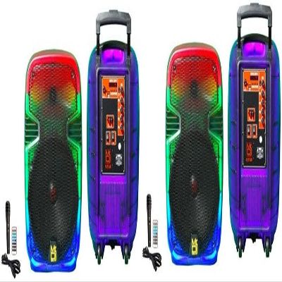 2 MR DJ PL12FLAME 12" Portable Translucent Bluetooth Speaker