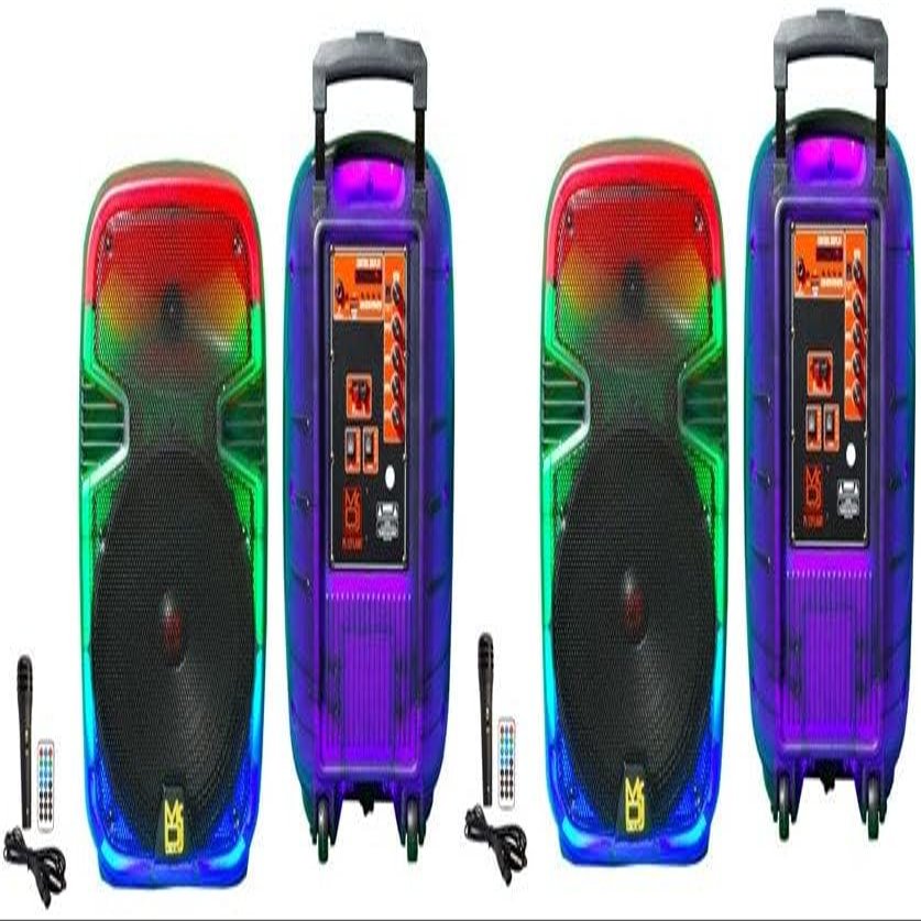 2 MR DJ PL12FLAME 12" Portable Translucent Bluetooth Speaker