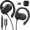 USB C Earbuds Over Ear Headphones for iPhone 17 16 Pro 15 Plus iPad 10th Gen Google Pixel 10 Pro 8 7 Open Ear Sport Headset Wired Type USB C Earphones with Microphone Volume Control Rotatable Earhook view 1