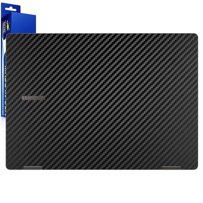 ArmorSuit MilitaryShield Black Carbon Fiber Skin Vinyl Wrap for Samsung Galaxy Book3 360 [13.3-Inch] (2023) - Lid