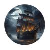 2 PCS Mousepad with Non-Slip Rubber Base 8" Round Mouse-Mat with Stitched Edge Pirate Sailboat Full Moon Gaming Mousepad for Wireless Mouses Computer Laptop Home Office Desk Pad view 1