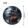 2 PCS Mousepad with Non-Slip Rubber Base 8" Round Mouse-Mat with Stitched Edge Pirate Sailboat Full Moon Gaming Mousepad for Wireless Mouses Computer Laptop Home Office Desk Pad view 2
