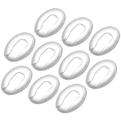 HALLMERS 10pcs 11mm x 8mm Clear Oval Silicone Rimless Frame Bridge Nose Pads Anti Slip Slot In Mount Replacement Part - Reading Eyeglass Optical Insert Eyeglasses Non-Slip Specs Spectacles Repair