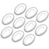 HALLMERS 10pcs 11mm x 8mm Clear Oval Silicone Rimless Frame Bridge Nose Pads Anti Slip Slot In Mount Replacement Part - Reading Eyeglass Optical Insert Eyeglasses Non-Slip Specs Spectacles Repair view 1