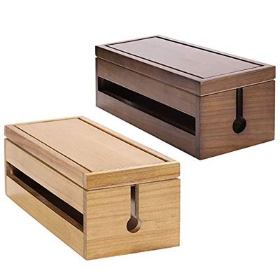 Cable Organizer Box Cable Management Box Wooden Cable Storage Box, Cable Management and Power Board Hidden Protector, Suitable for Office TV Computer Hub Cable Management Box