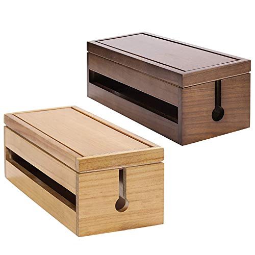 Cable Organizer Box Cable Management Box Wooden Cable Storage Box, Cable Management and Power Board Hidden Protector, Suitable for Office TV Computer Hub Cable Management Box