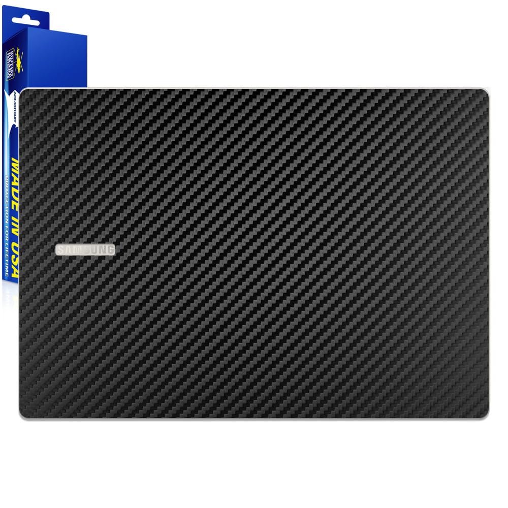 ArmorSuit MilitaryShield Black Carbon Fiber Skin Vinyl Wrap for Samsung Galaxy Book3 Pro 16" (2023) - Lid