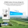 BrosTrend 5GHz 867Mbps WiFi Bridge Point to Point Outdoor, 1KM Wireless Internet Network Bridge, Plug & Play, Long Range PtP PtMP, Passive PoE Injector, work with Starlink, Extend Network to Buildings view 2