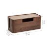 GERRIT Cable Organizer Box Wooden Cable Management Boxes Organizer Large Capacity Walnut Cable Organizer with Strong Magnetic Cover Home Office Cable Organizer Box Hiding Box Cable Management Box view 2