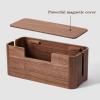 GERRIT Cable Organizer Box Wooden Cable Management Boxes Organizer Large Capacity Walnut Cable Organizer with Strong Magnetic Cover Home Office Cable Organizer Box Hiding Box Cable Management Box view 4